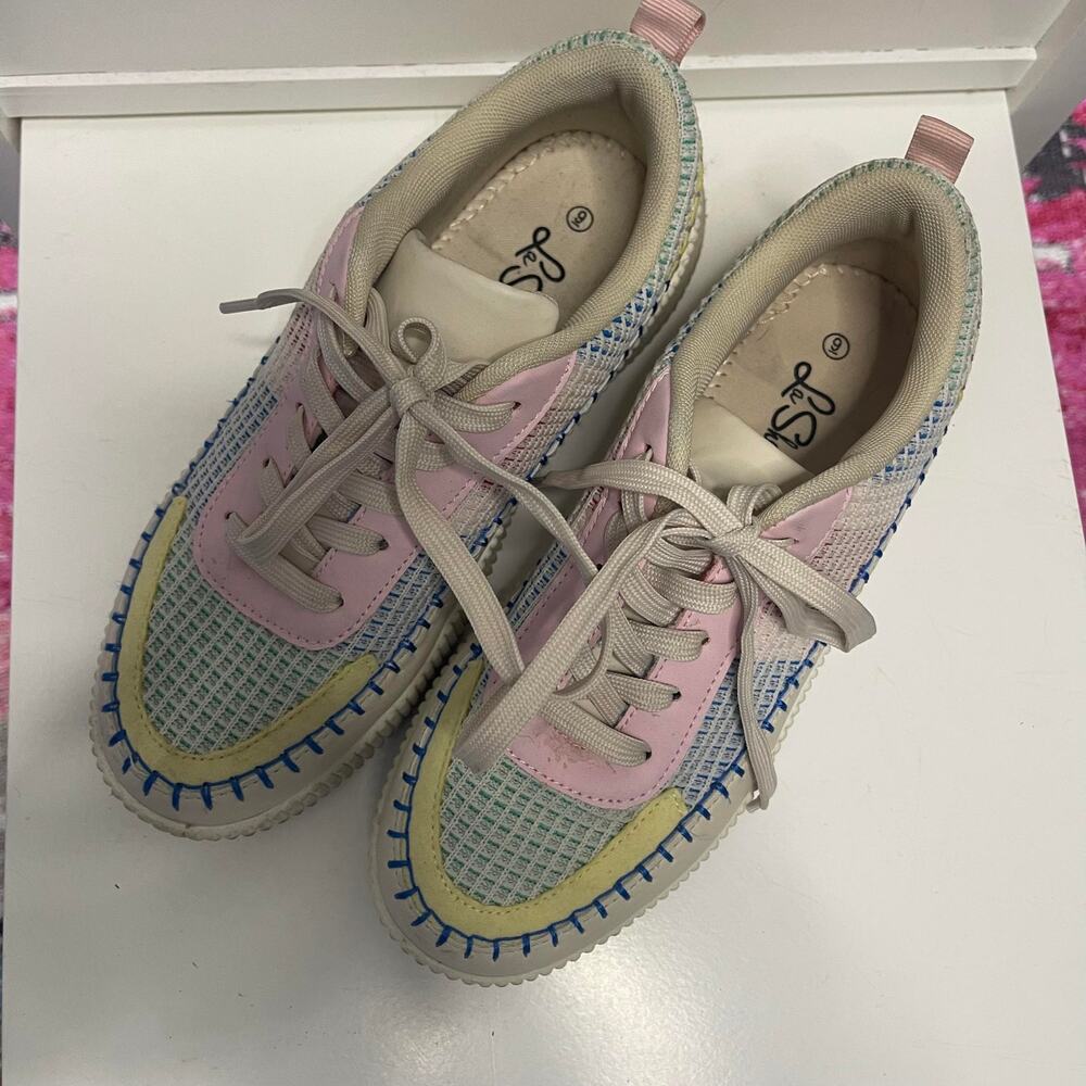 La Sheelah Platform Patchwork Pastel Fashion Snea… - image 6